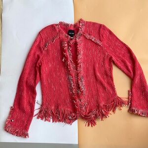 NIC+ZOE Hot Pink Fringe Blazer